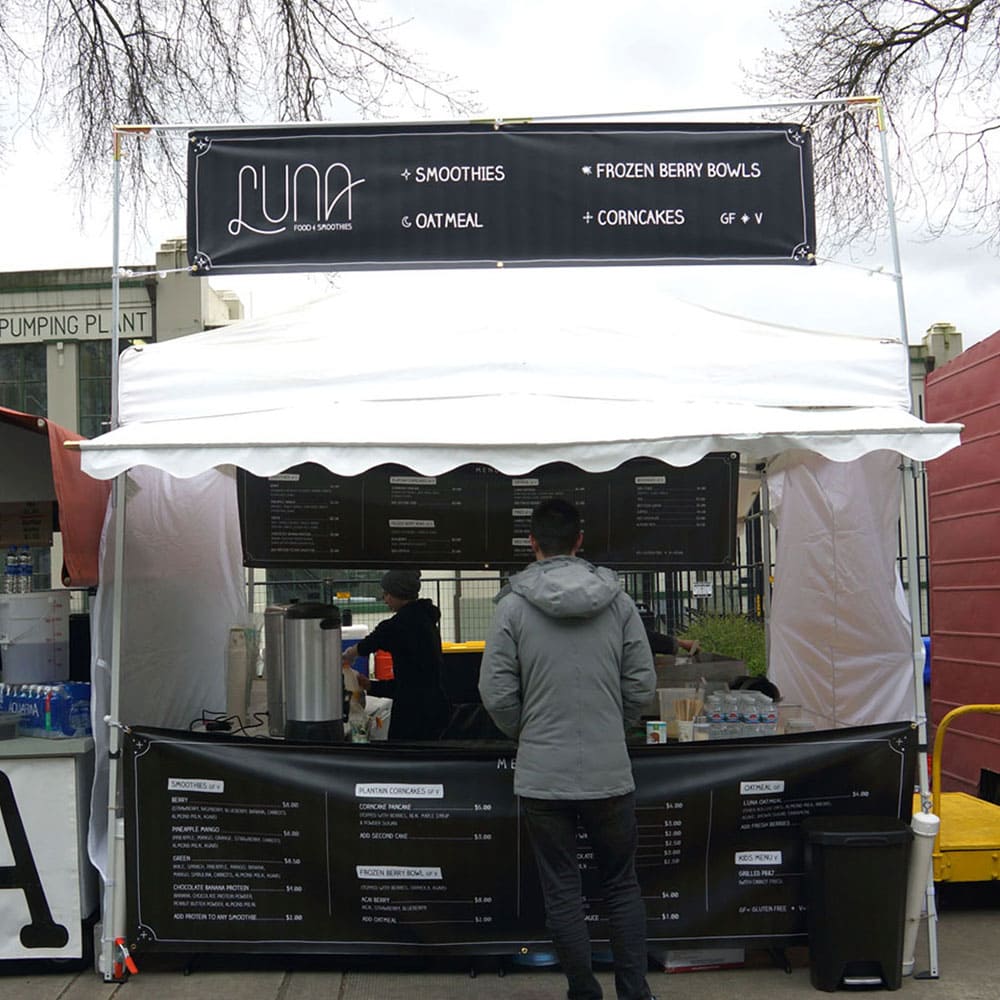 Luna Food & Smoothies - Portland Saturday Market - Brand designed by Graphicsbyte Creative - Mark Boehly