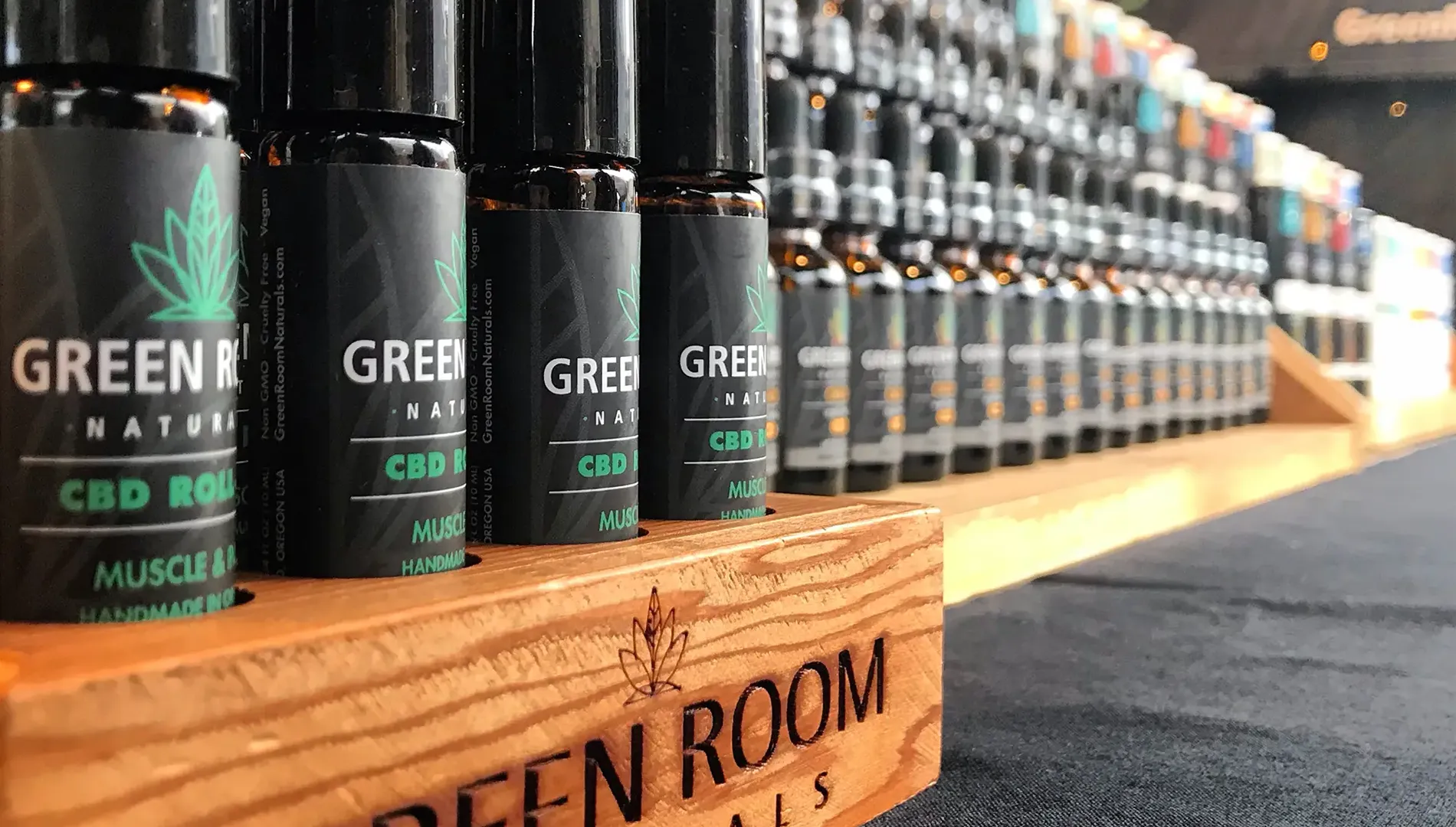 Green Room Naturals Wooden Roll-On Display Packaging - Graphicsbyte