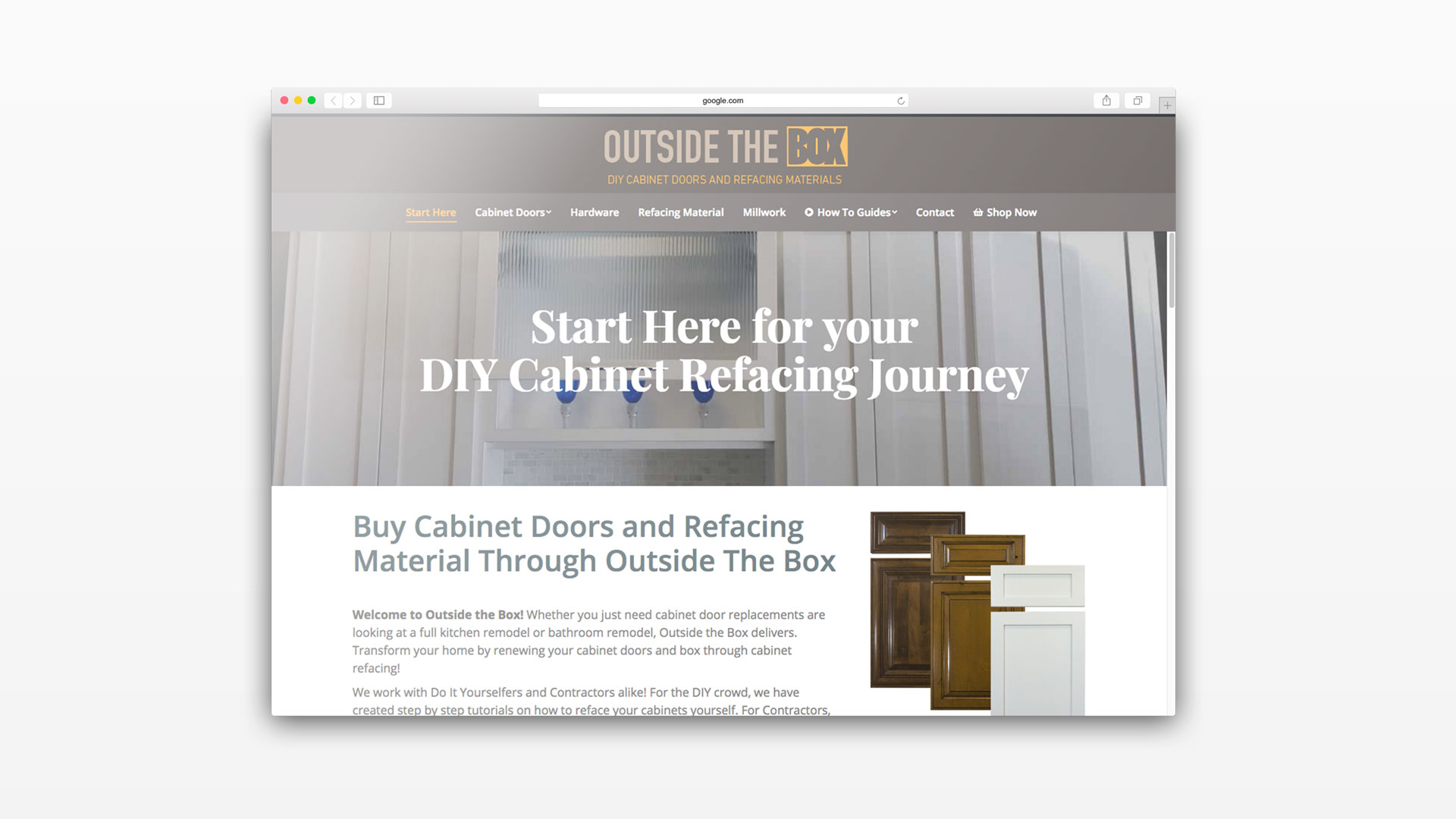 Cabinet Doors - DIY Cabinet Doors - Outside the Box - web design by Graphicsbyte