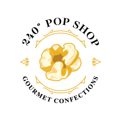 240 Pop Gourment Confections Shop logo designed by Graphicsbyte & Mark Sheldon Boehly