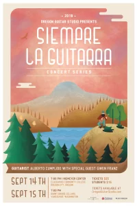 2018 Siempre La Guitarra Tour Poster Featuring Alberto Cumplido & Gwen Franz - Graphicsbyte