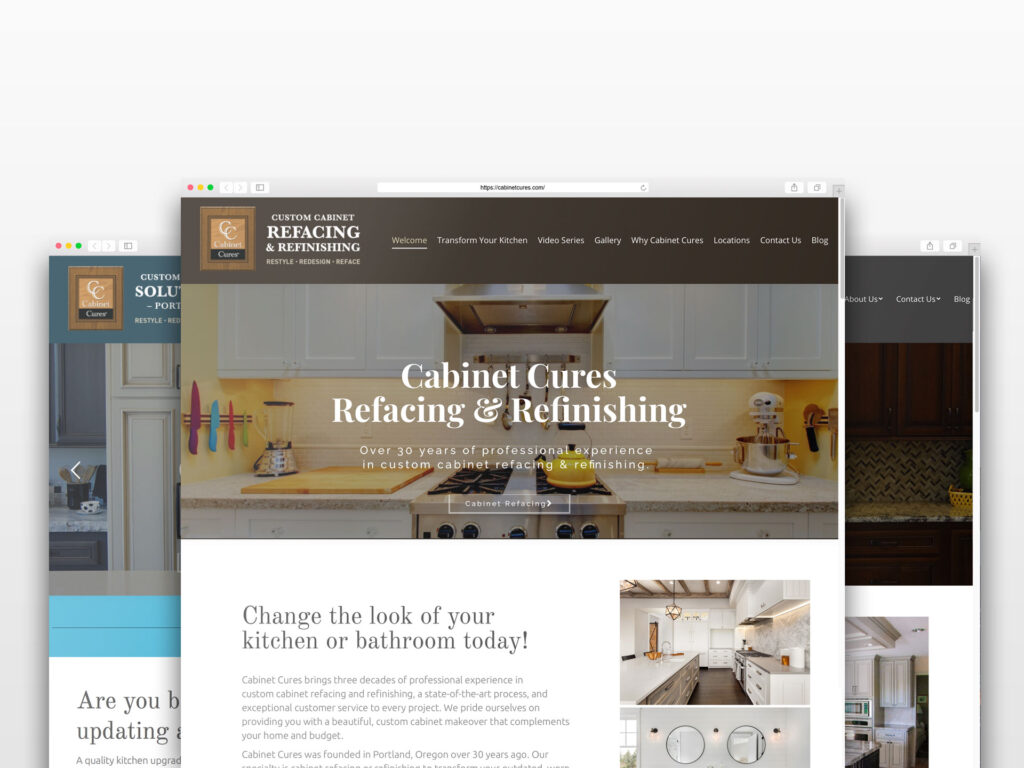 Cabinet Cures Franchise Homepage - Design by Velare Media