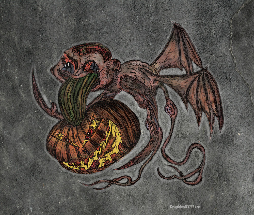 Demon Spit - Illustration by Mark Sheldon Boehly - Graphicsbyte Creative