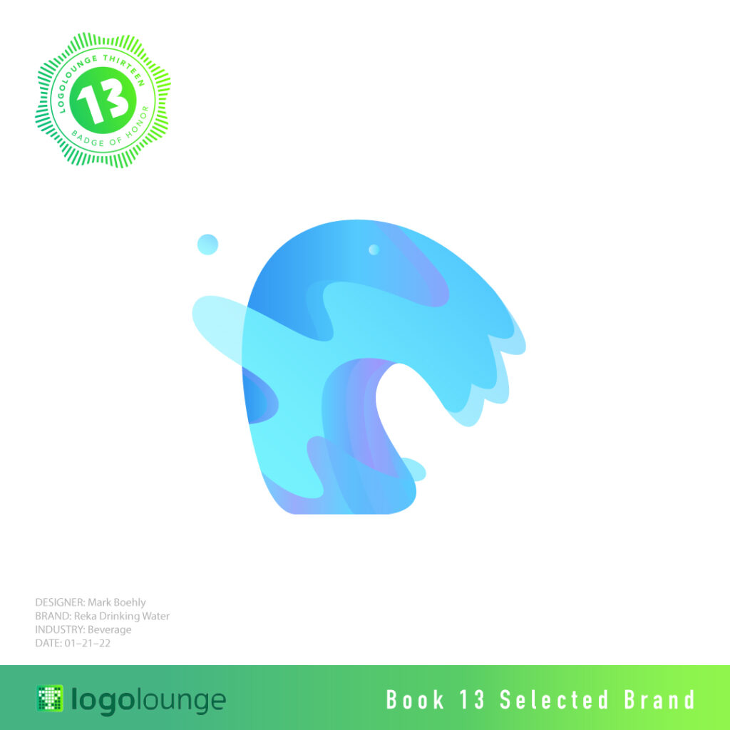 LogoLounge 13 Reka Drinking Water brand designed by Mark Sheldon Boehly - Graphicsbyte Creative