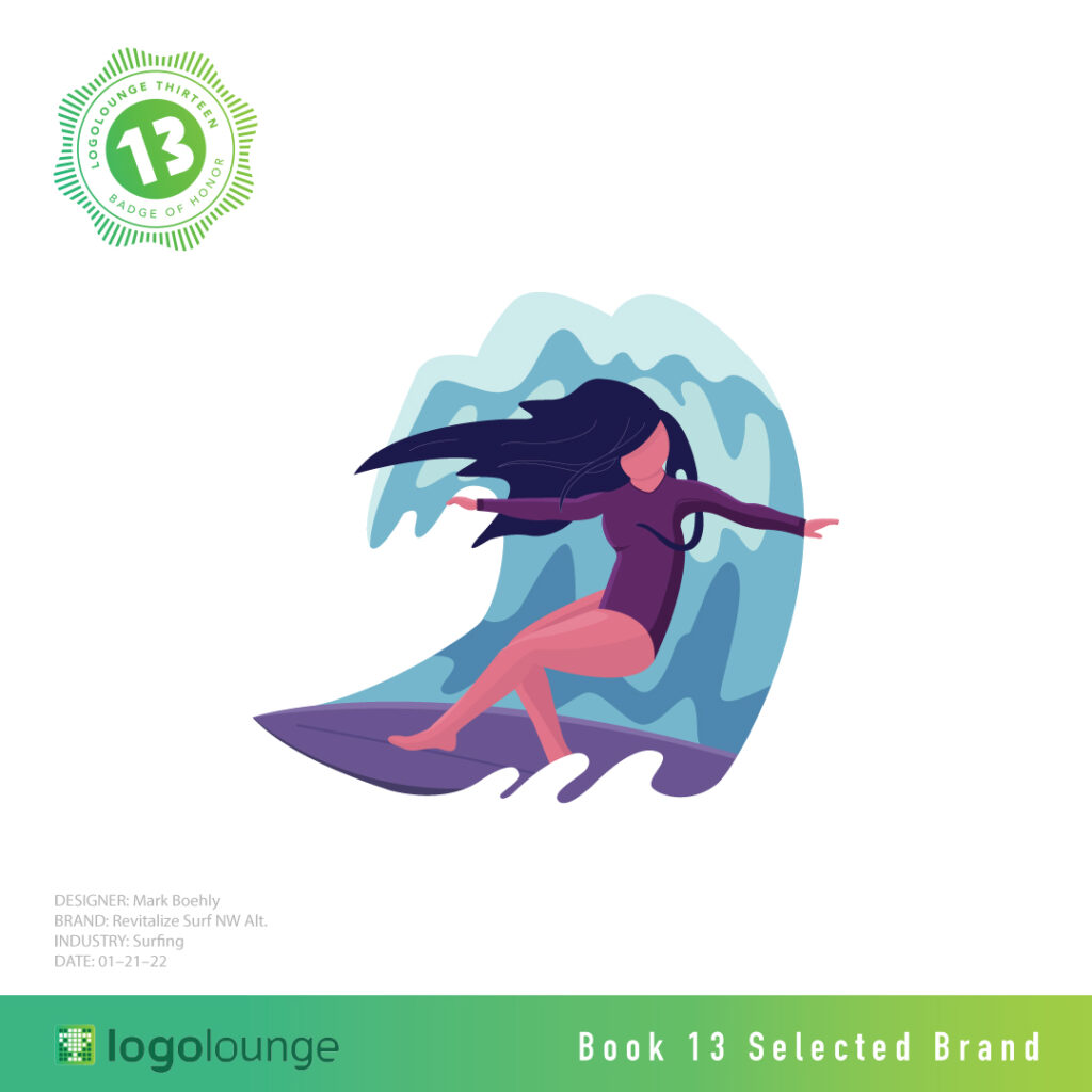 LogoLounge 13 Revitalize Surf NW Alt. Brand Designed by Mark Sheldon Boehly - Graphicsbyte Creative