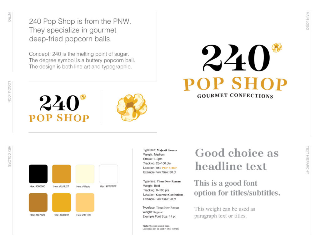 240 Pop Gourment Confections Shop logo designed by Graphicsbyte & Mark Sheldon Boehly