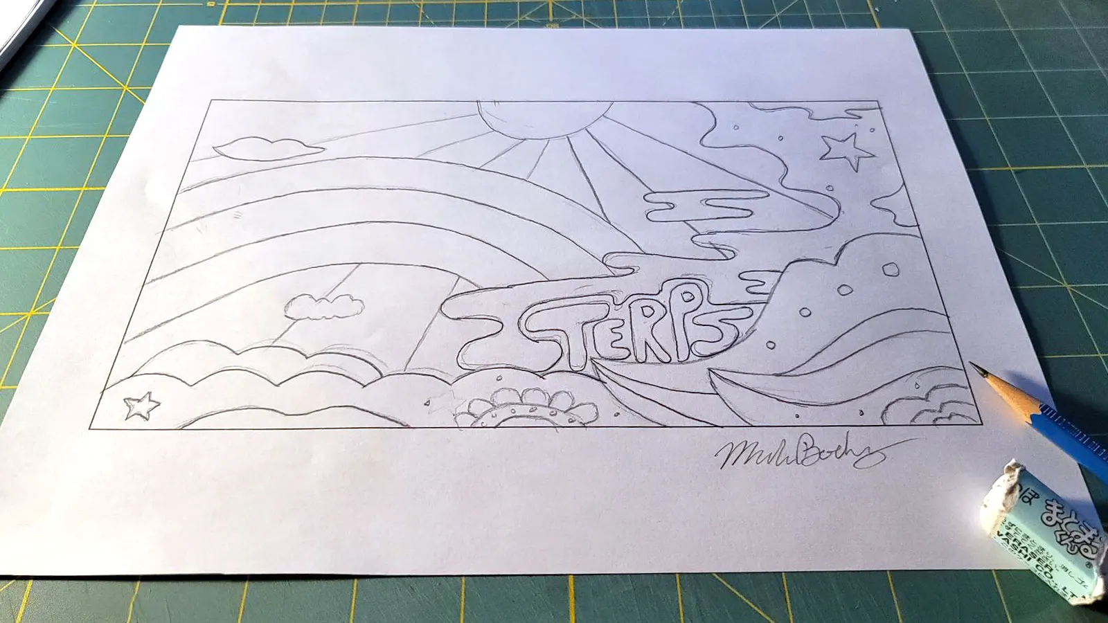 4/20 Background Sketch - True Terpenes - Illustrated by Mark Boehly - Graphicsbyte