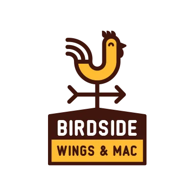 Birdside Wings & Mac logo designed by Mark Sheldon Boehly - Graphicsbyte
