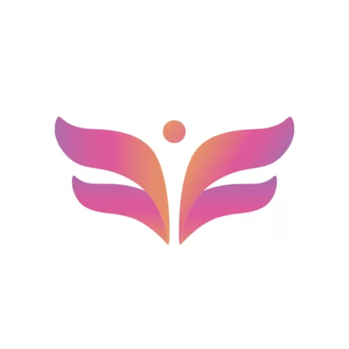 Pink Angel Negative Space Logo for Sale - Graphicsbyte