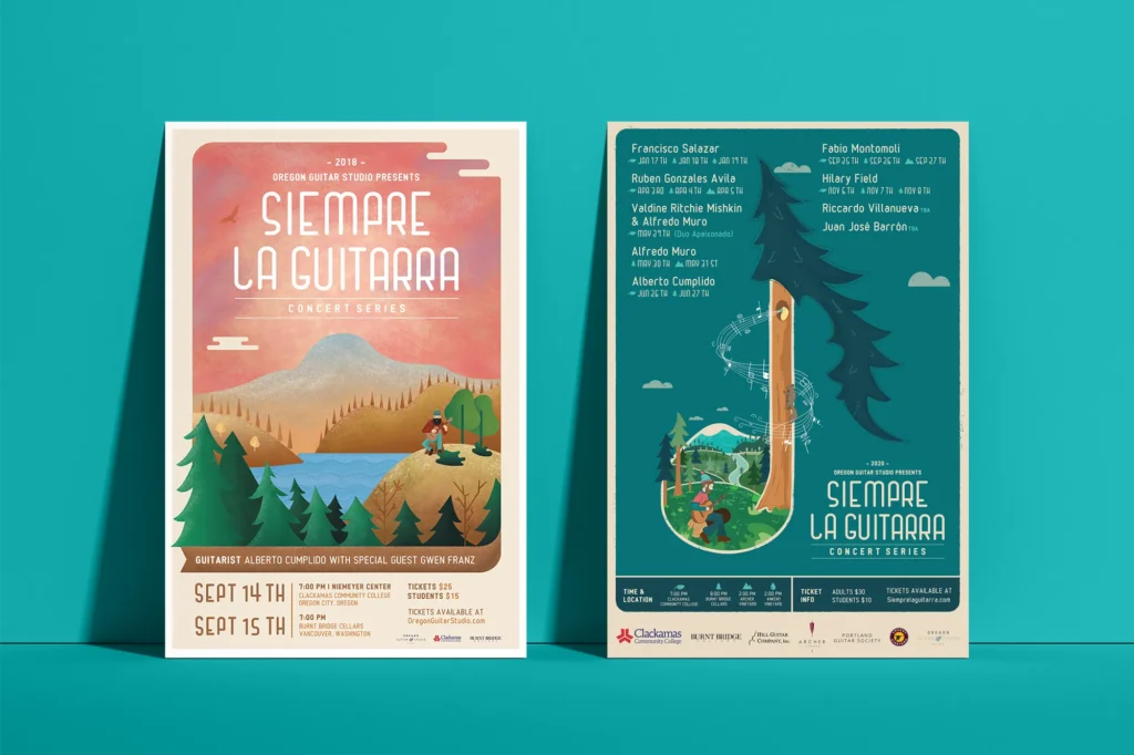 Siempre La Guitarra Poster Design - Illustrated by Mark Boehly - Graphicsbyte