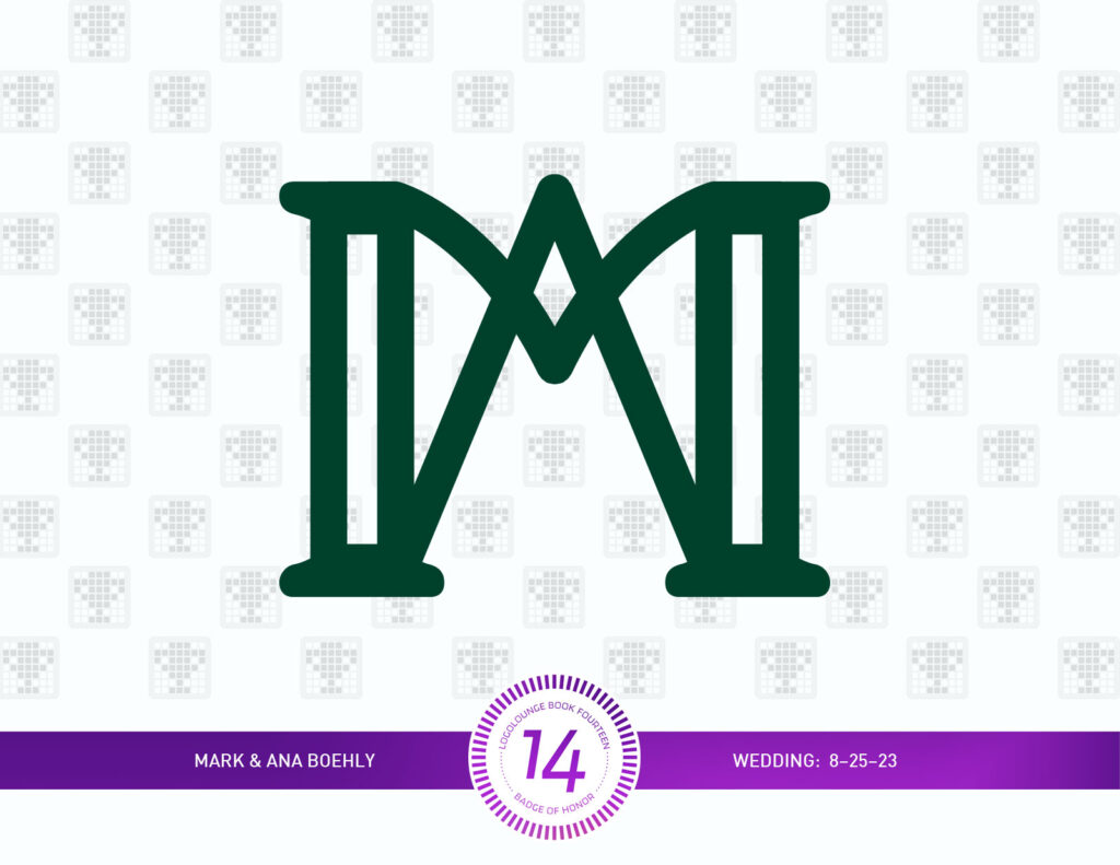 Mark and Ana Boehly Wedding Monogram - LogoLounge 14 Award - Graphicsbyte