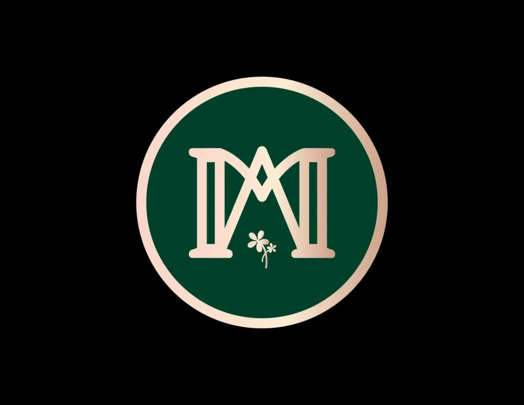 Mark and Ana Wedding Monogram - Green & Rose Gold - Graphicsbyte
