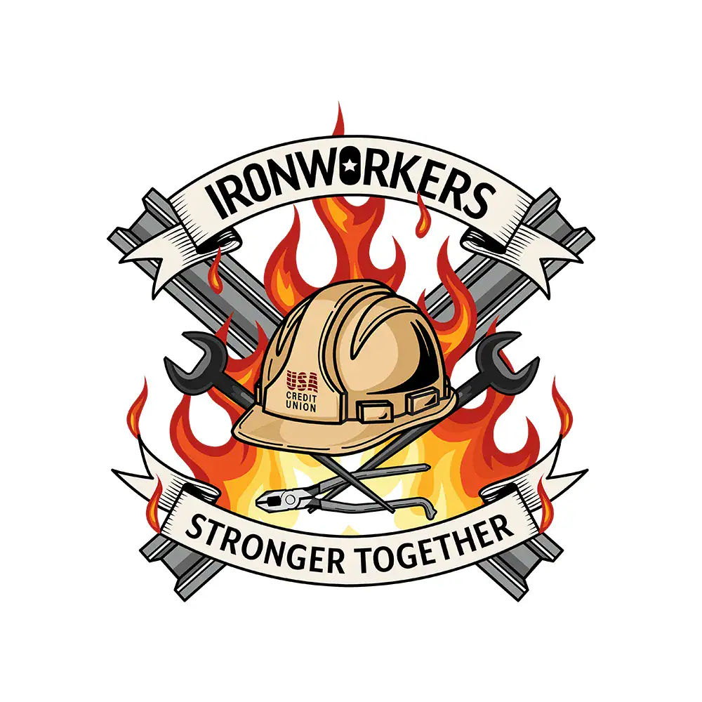 Ironworkers USA Credit Union - Stonger Together - Carpe Viam Group - Graphicsbyte