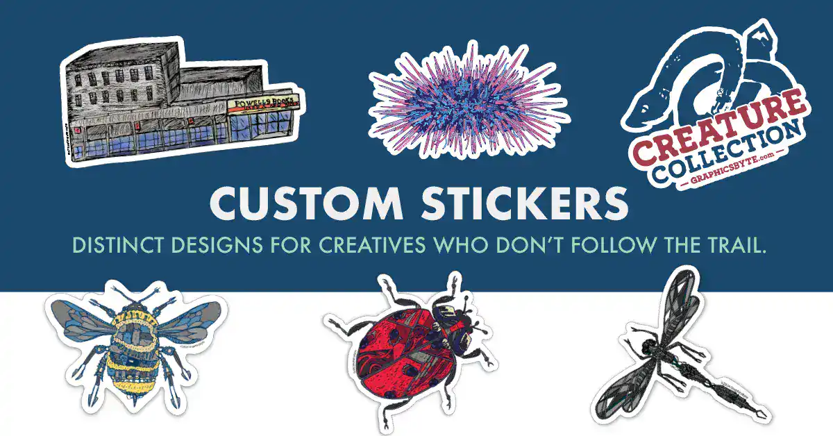 Spot Illustration Custom Stickers by Mark Boehly Graphicsbyte