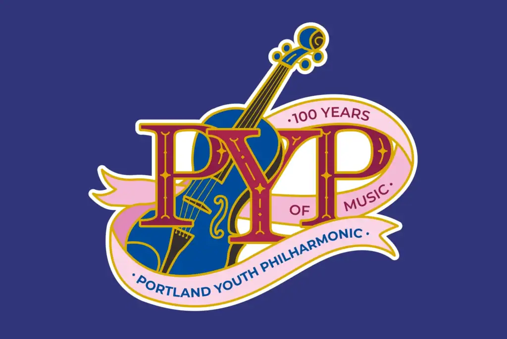 100 years of music sticker - Portland Youth Philharmonic - Graphicsbyte