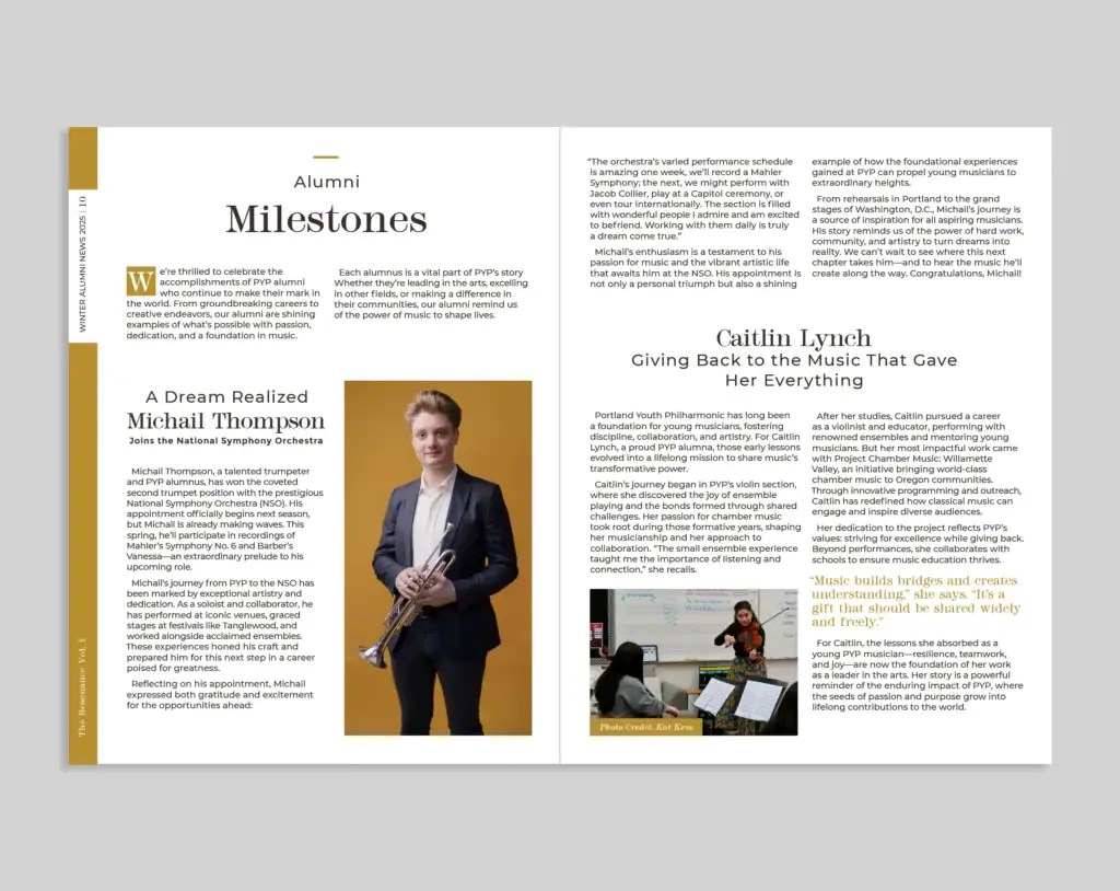 Alumni News The Resonance Vol 1 Spread-Graphicsbyte