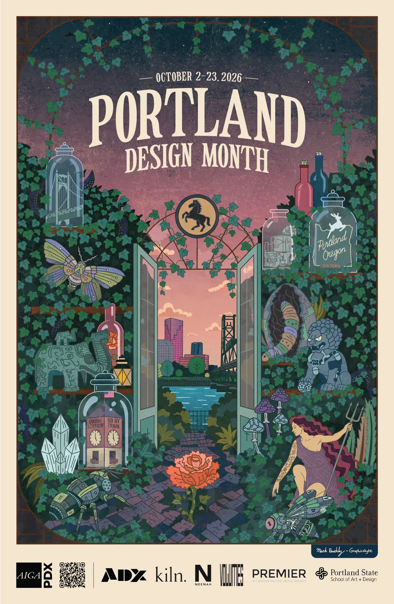 Portland Design Month Limited Edition Poster by Mark Boehly Graphicsbyte