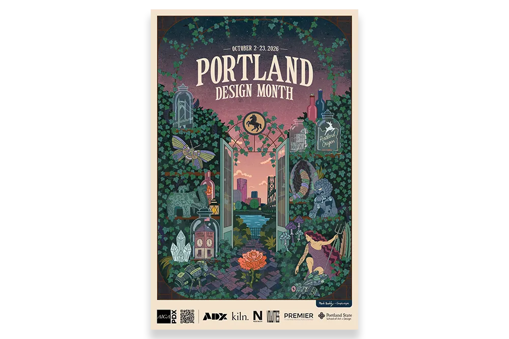 Portland Design Month Poster 2026 Mark Boehly Graphicsbyte
