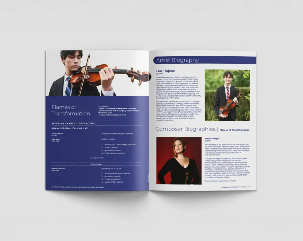 S102 Program Book-Portland Youth Philharmonic - Graphicsbyte